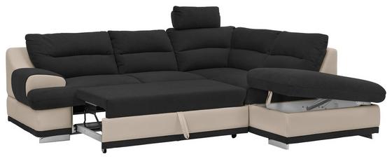 Wohnlandschaft in Schwarz und Sandfarben