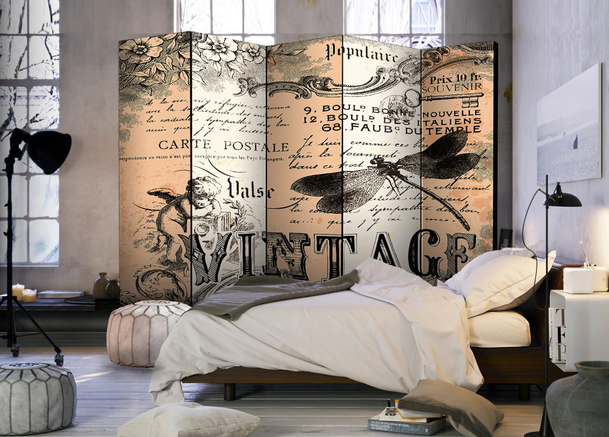 Paravent Creme Grau B: 225 cm - Creme/Grau, Basics, Holz/Textil (225/172/3cm) - artgeist