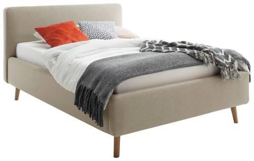 Polsterbett Mattis140x200cm Taupe, inkl. Bettkasten - Taupe/Eichefarben, Design, Holz/Textil (140/200cm) - Livetastic