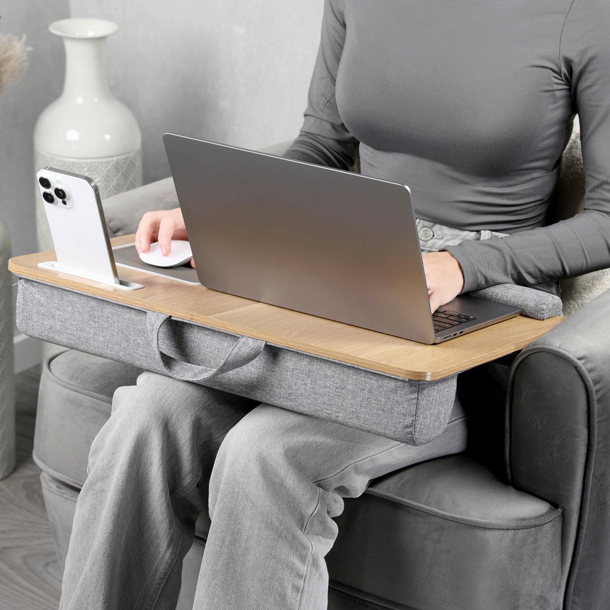 LAPTOPUNTERLAGE Kunststoff/Holzwerkstoff - Hellbraun/Grau, Basics, Holzwerkstoff/Kunststoff (55,5cm) - Kesper