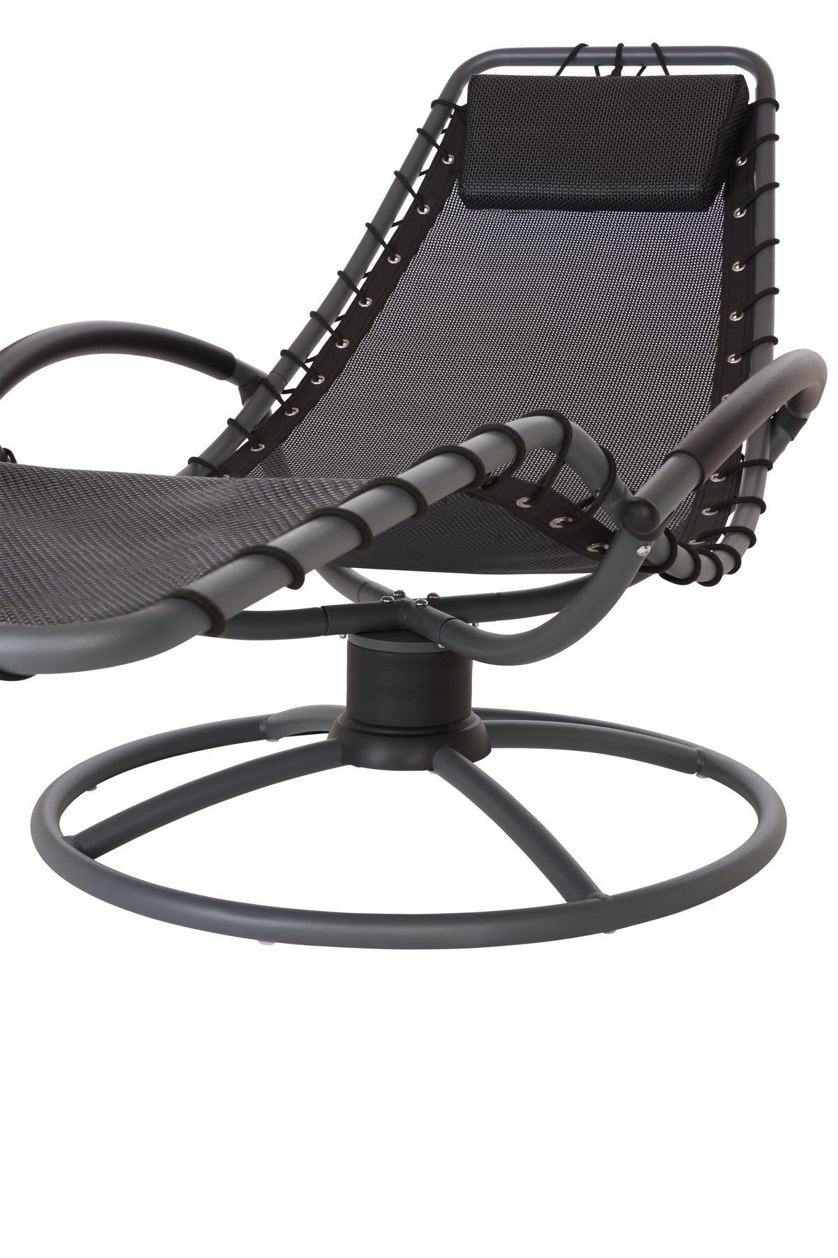 Bäderliege Sunny Stahl, Textilene Mit Kissen - Schwarz, MODERN, Textil/Metall (168/77/85cm) - Luca Bessoni