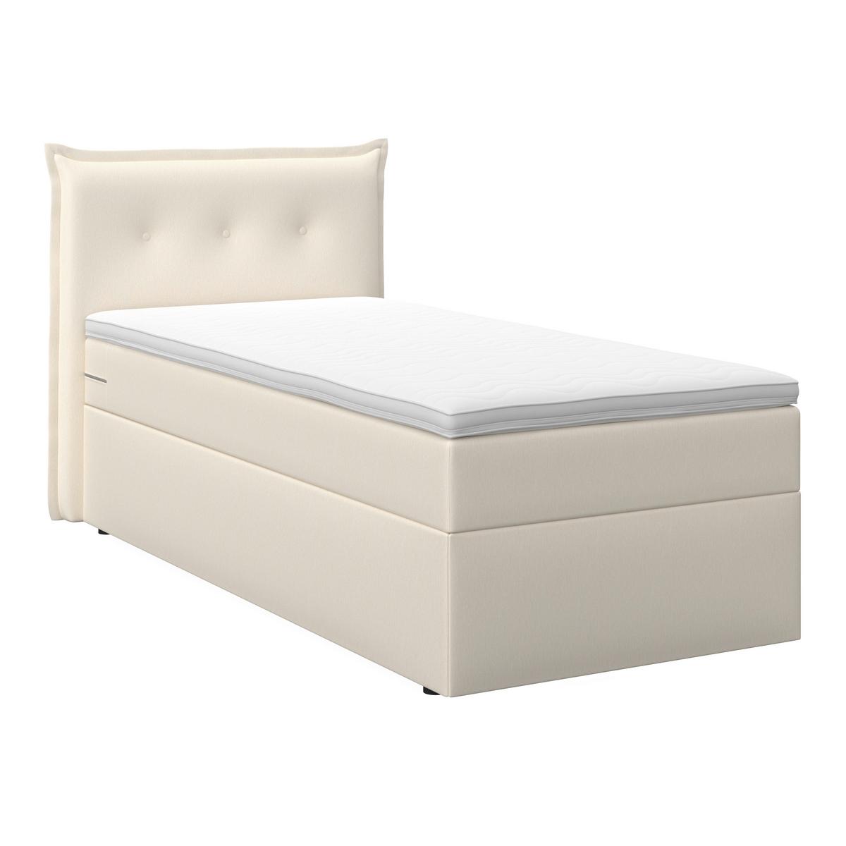 Boxspringová postel POLO 90x200, krémová - černá/slonovinová, Moderní, dřevo/textil (90/200cm) - Bessagi Home