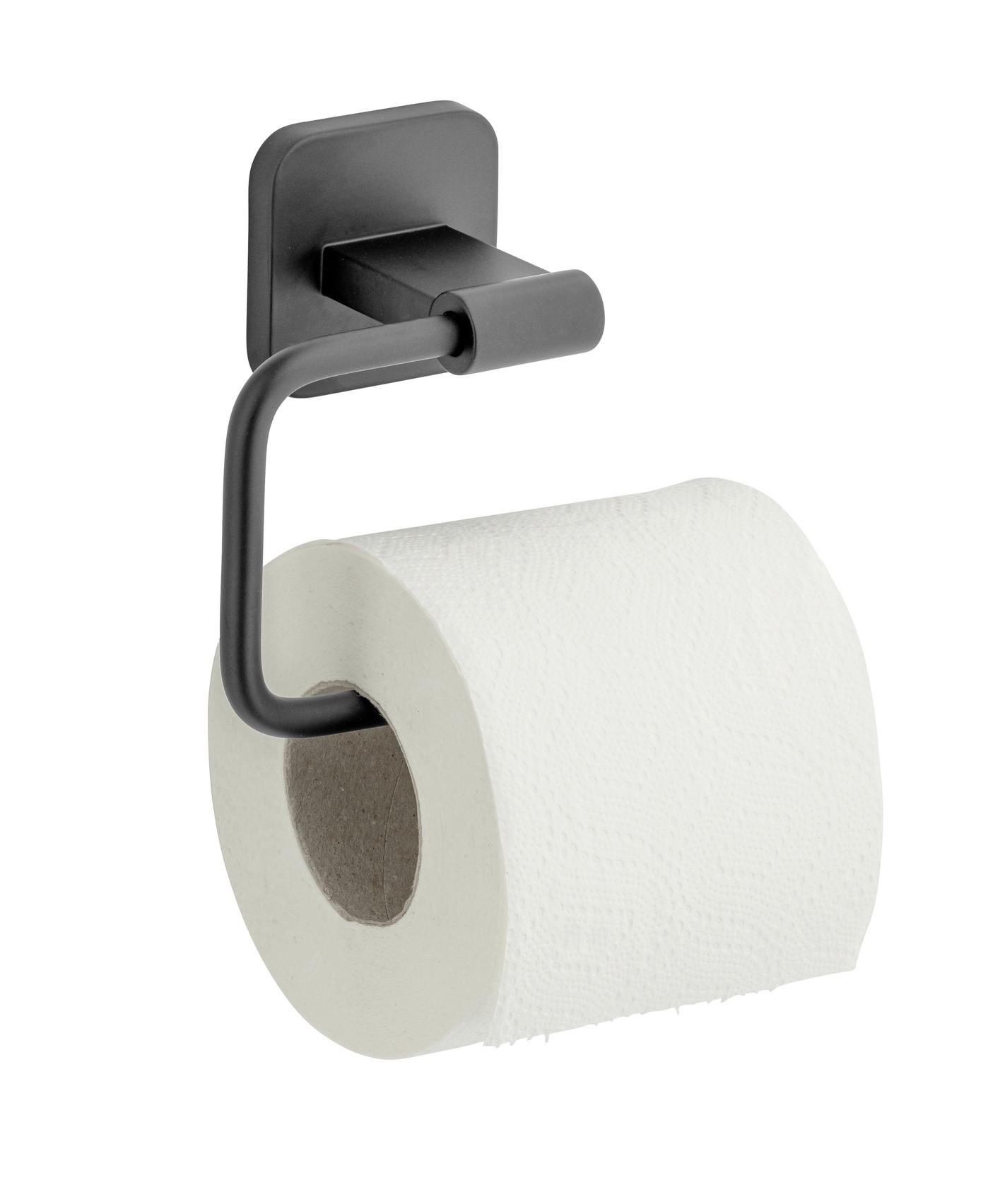 Toilettenpapierhalter Porto Black Schwarz, Wandmontag - Schwarz, MODERN, Metall (14/6,5/10cm) - Wenko