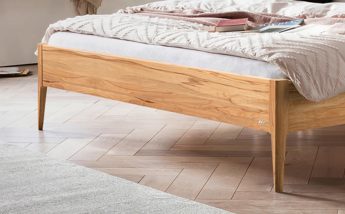 Bett Sestola Buchefarben 140x200 Cm - Buchefarben/Weiß, KONVENTIONELL, Holz/Textil (140/200cm) - Hasena