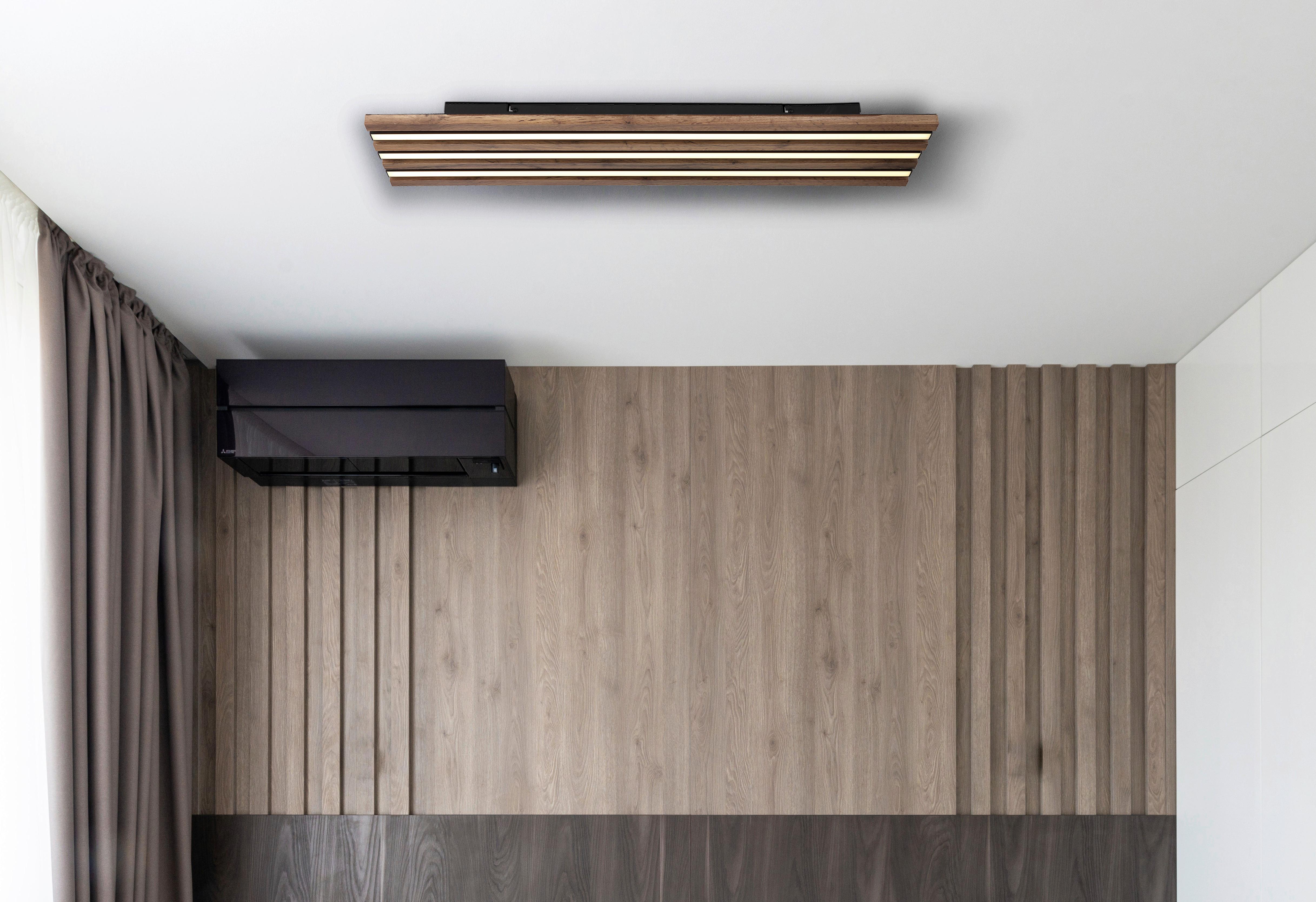 Led Mennyezeti Lámpa 67347d4 Hayden - sötétbarna/fekete, Natur, műanyag/faalapú anyag (80/20/5cm) - Globo