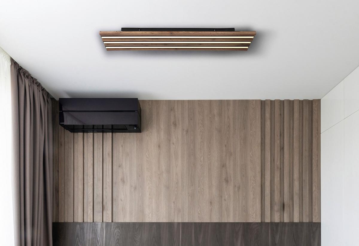 Led Mennyezeti Lámpa 67347d4 Hayden - sötétbarna/fekete, Natur, műanyag/faalapú anyag (80/20/5cm) - Globo