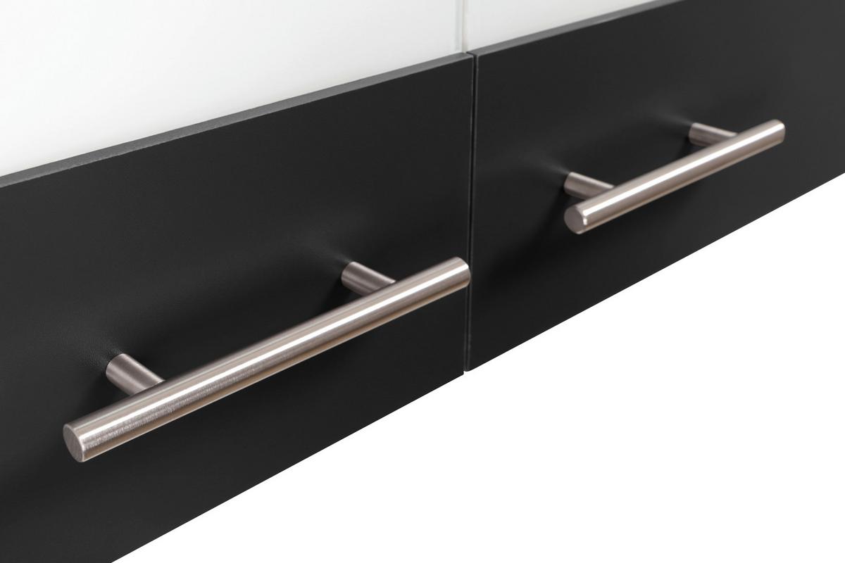 Buffet Merle Schwarz, Eiche Dekor B: 100 cm - Eichefarben/Schwarz, Basics, Glas/Holzwerkstoff (100/200/60cm) - Respekta