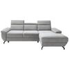 Ecksofa Rima - Silberfarben, MODERN, Textil (262/182cm) - Trendmanufaktur