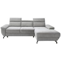 Ecksofa Rima - Silberfarben, MODERN, Textil (262/182cm) - Trendmanufaktur