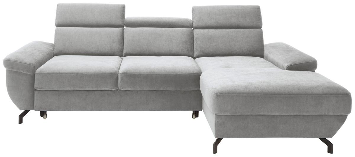 Ecksofa Rima - Silberfarben, MODERN, Textil (262/182cm) - Trendmanufaktur