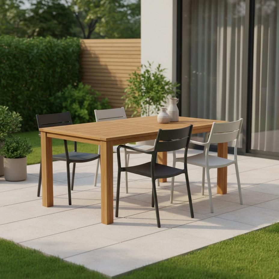 Gartentisch Paraiba Echtholz Akazie L: 185 Cm - Akaziefarben, ROMANTIK / LANDHAUS, Holz (185/90/75cm) - Gardenson