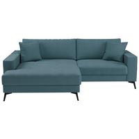 Ecksofa Ted Blaugrün S: 174x228 Cm - Blau/Schwarz, Trend, Textil (174/228cm)