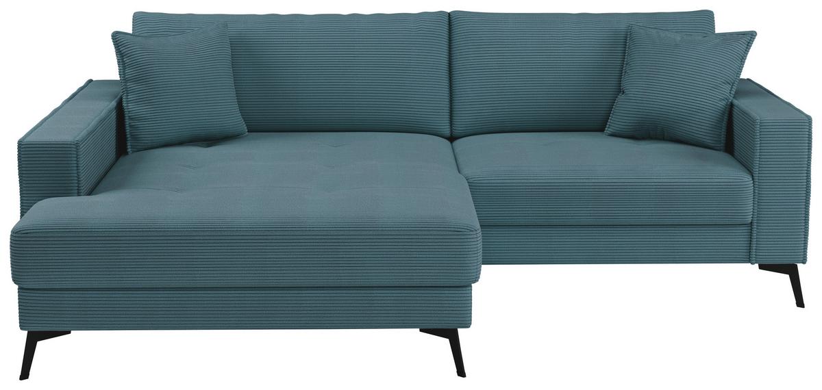 Ecksofa Ted Blaugrün S: 174x228 Cm - Blau/Schwarz, Trend, Textil (174/228cm)