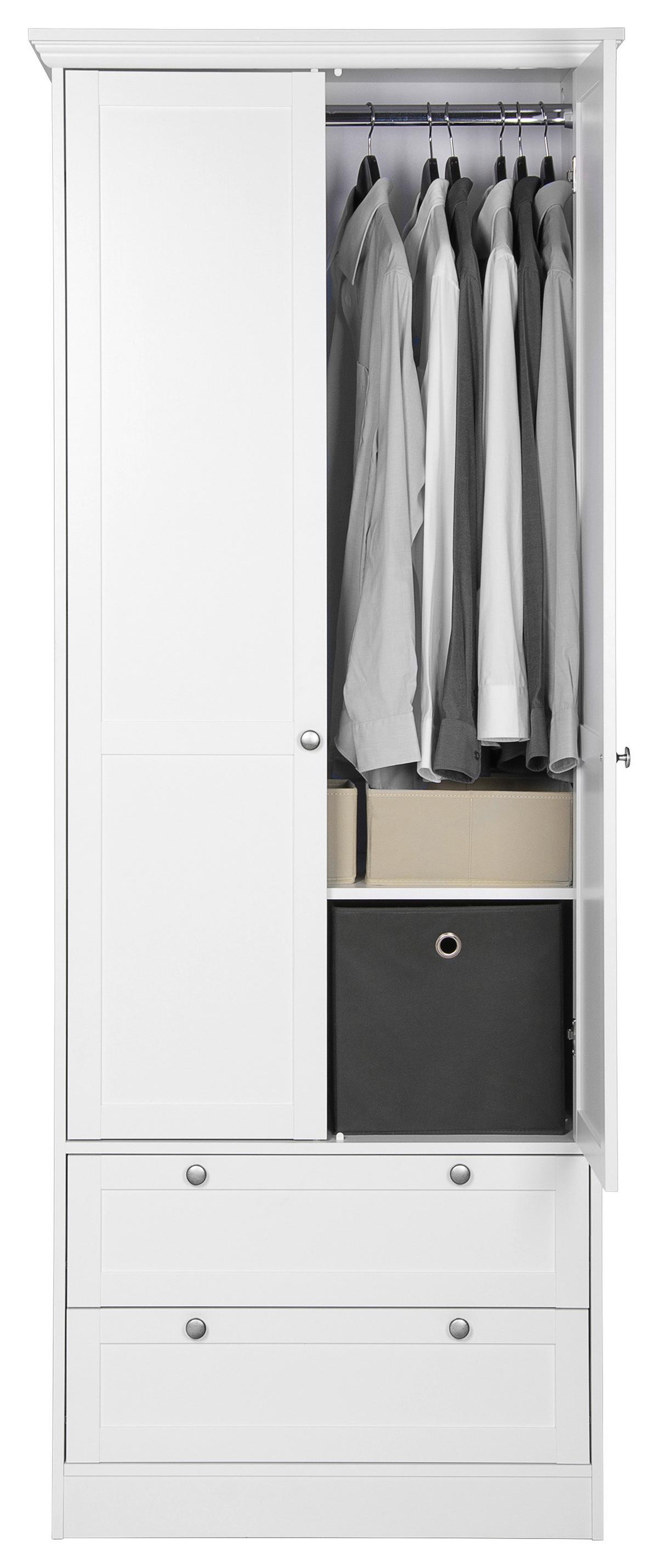 Kleiderschrank mit Schubladen 80cm Landwood 14 Weiß - Weiß, LIFESTYLE, Holzwerkstoff (80/200/51cm) - MID.YOU