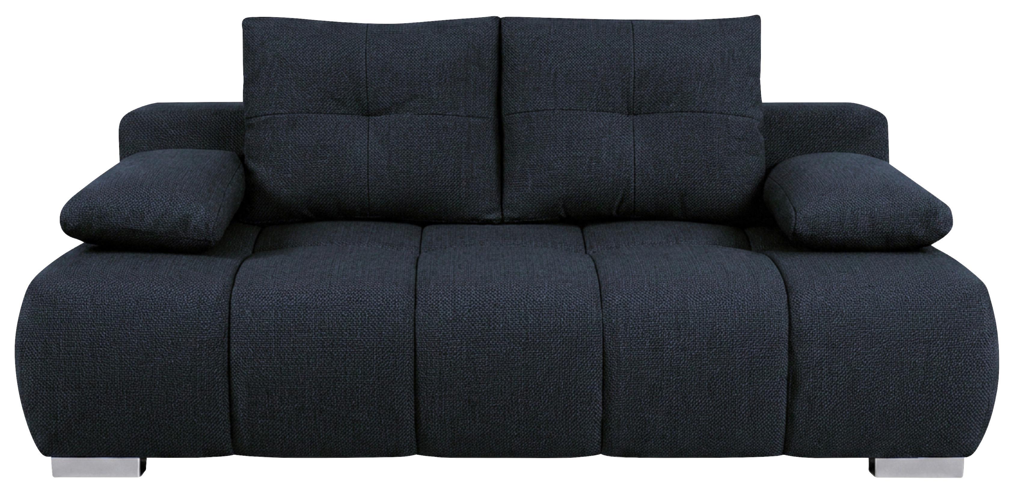 Boxspringová pohovka BUBBLE, tmavomodrá - čierna/tmavomodrá, Trend, kompozitné drevo/textil (206/90/105cm) - Luca Bessoni