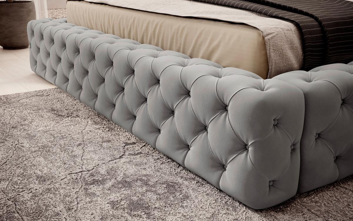 Polsterbett Princce Hellgrau Lf: 180x200cm - Hellgrau/Schwarz, MODERN, Holz/Textil (180/200cm) - MID.YOU