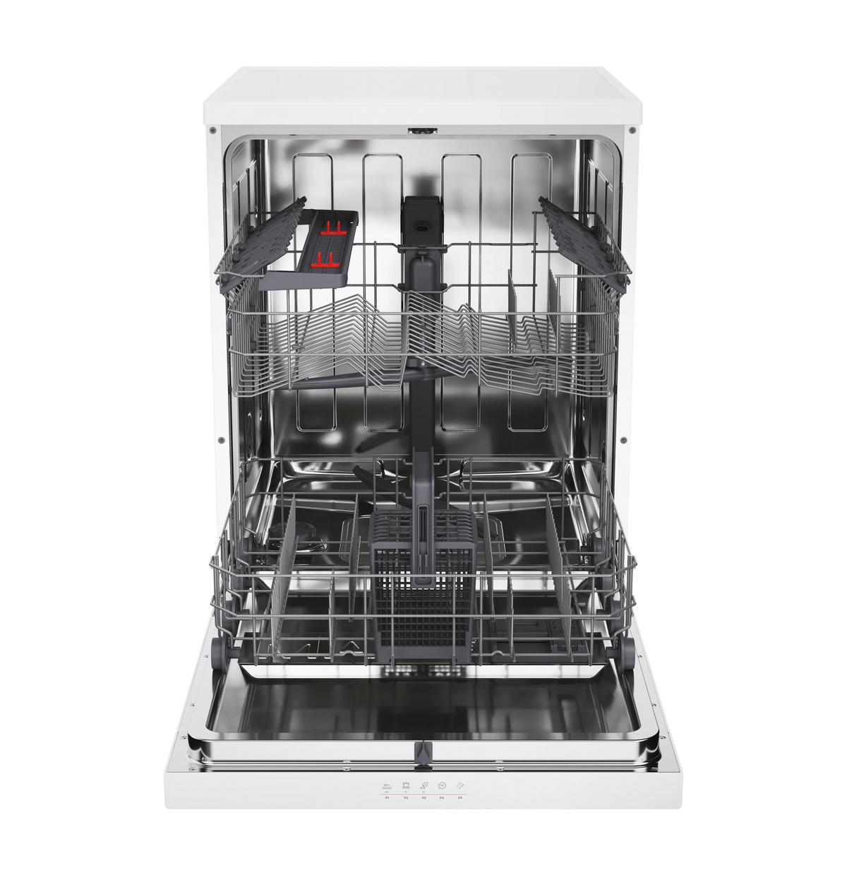 Geschirrspüler Hf3e7low B: 60 cm Freistehend Weiß - Weiß, Basics (60,0/85,0/60,0cm) - Hoover