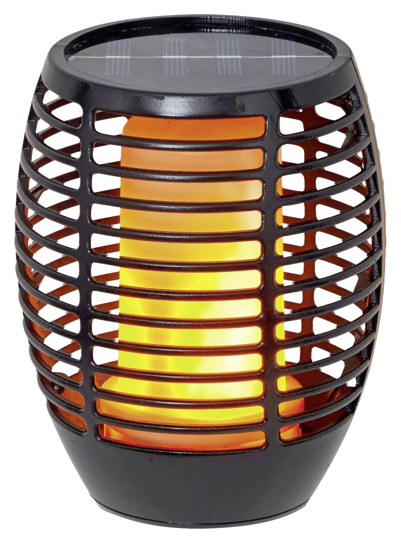 Solarleuchte Schwarz Adela 72xled Bernsteinfarben H: 78cm - Schwarz, KONVENTIONELL, Kunststoff (12/78cm)
