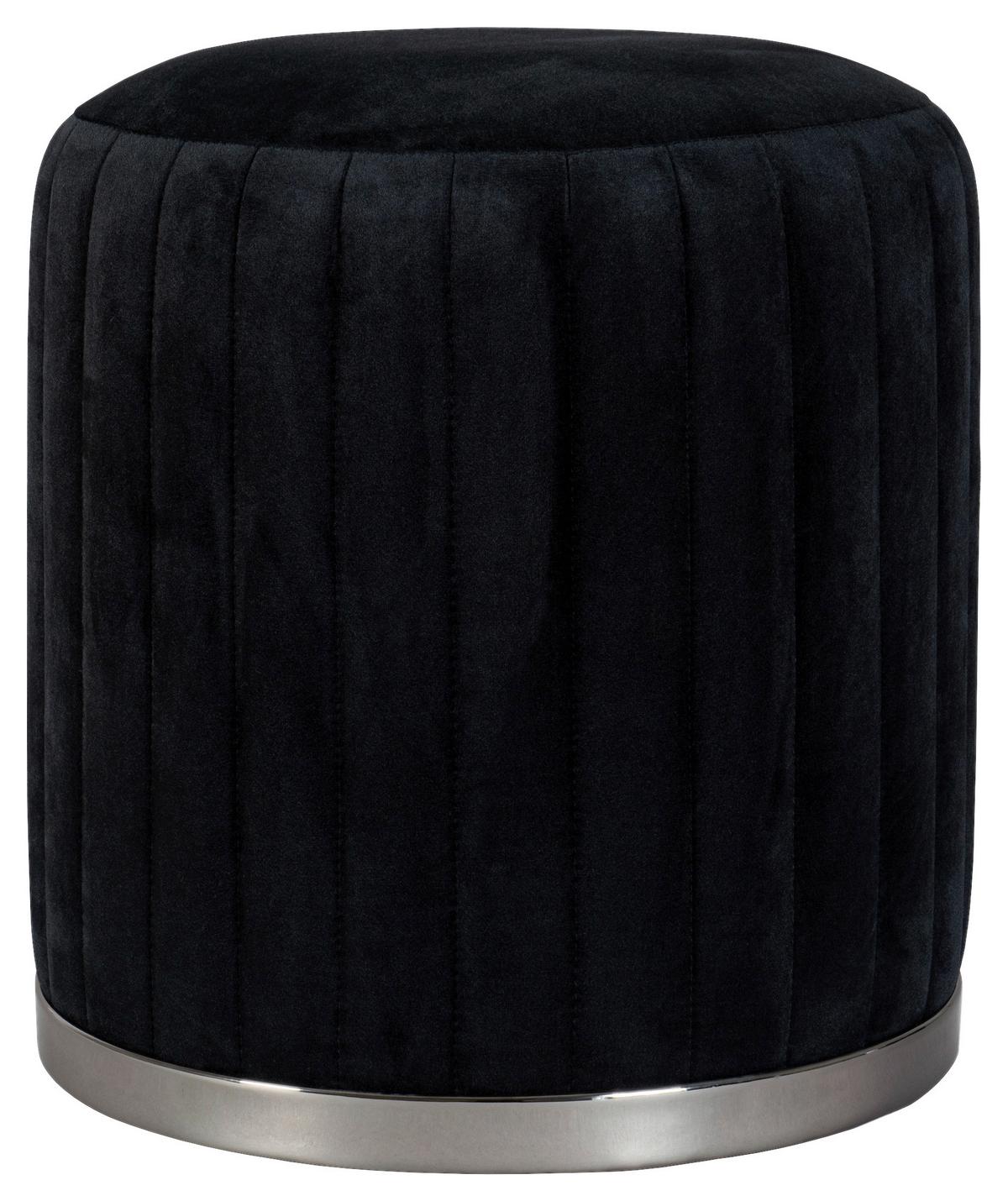 Hocker Doric 125 Schwarz/Graphitfarben D: 43 cm - Graphitfarben/Schwarz, Design, Textil (43/46/43cm) - Kayoom