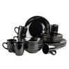 Kombiservice Metallic Rim 6 Personen Schwarz 24-Teilig - Schwarz, Basics, Keramik - Mäser
