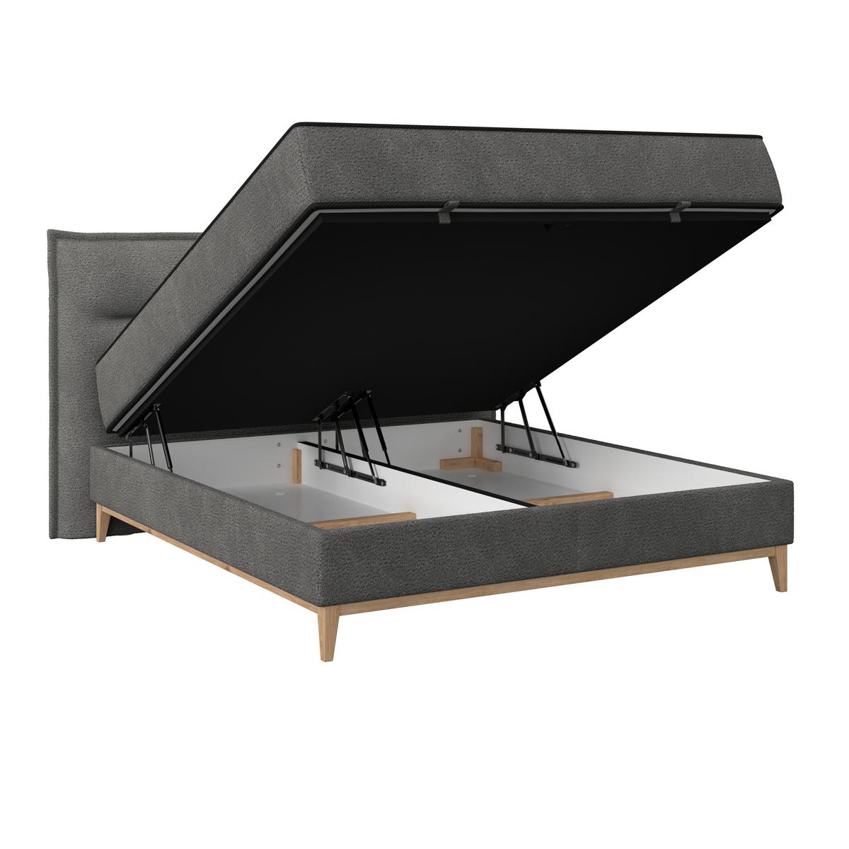 Boxbett Smile inkl. Matratze 180x200 - Anthrazit, KONVENTIONELL, Holz/Holzwerkstoff (180/200cm) - James Wood