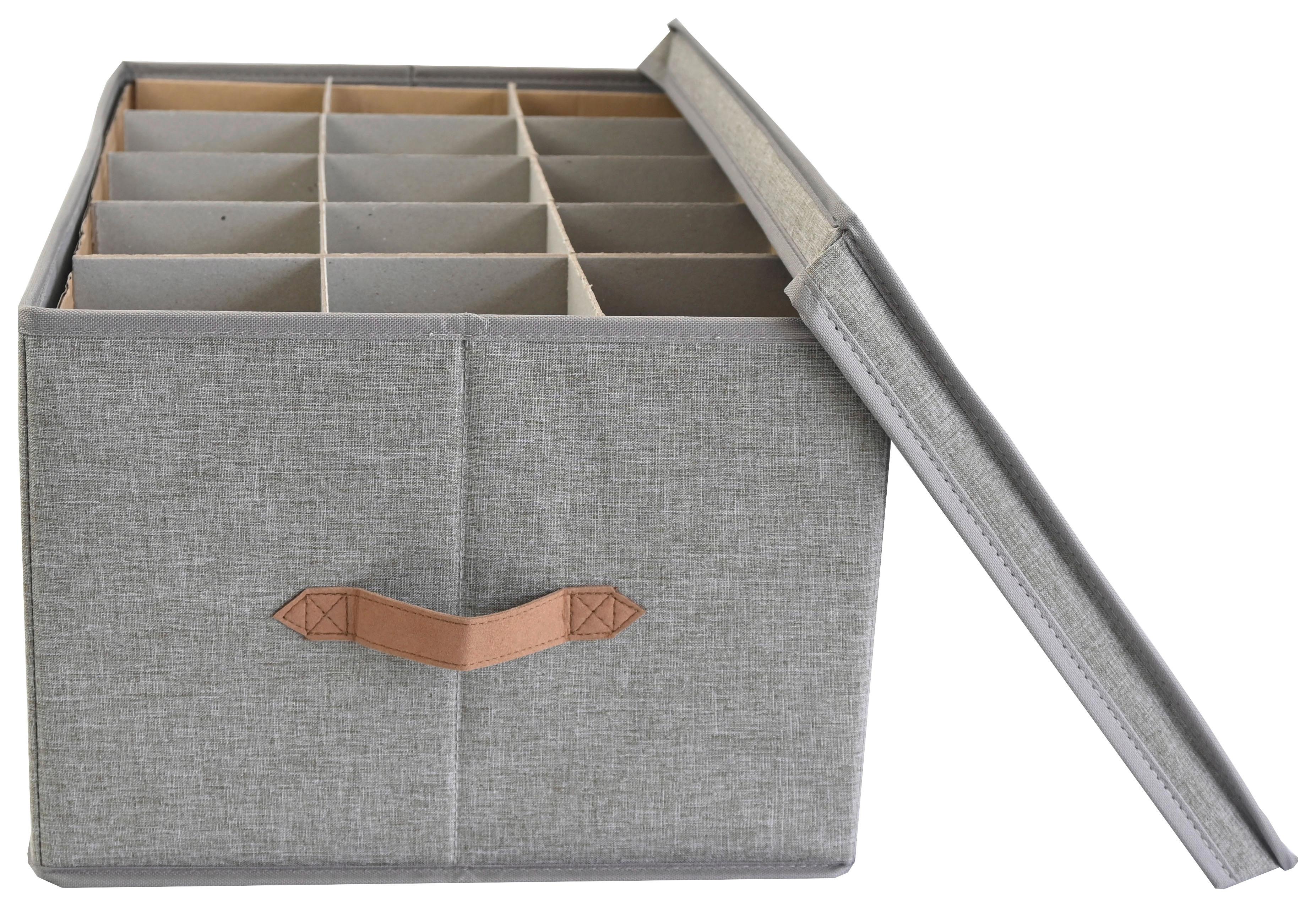 Aufbewahrungsbox Carlotta - Braun, KONVENTIONELL, Karton/Leder (58/36/25cm) - Luca Bessoni