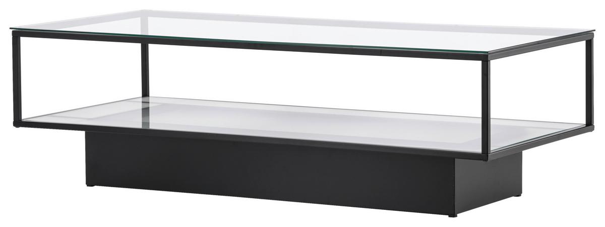 Couchtisch Maglehem - Schwarz, Design, Glas/Metall (130/60/37,5cm) - Livetastic
