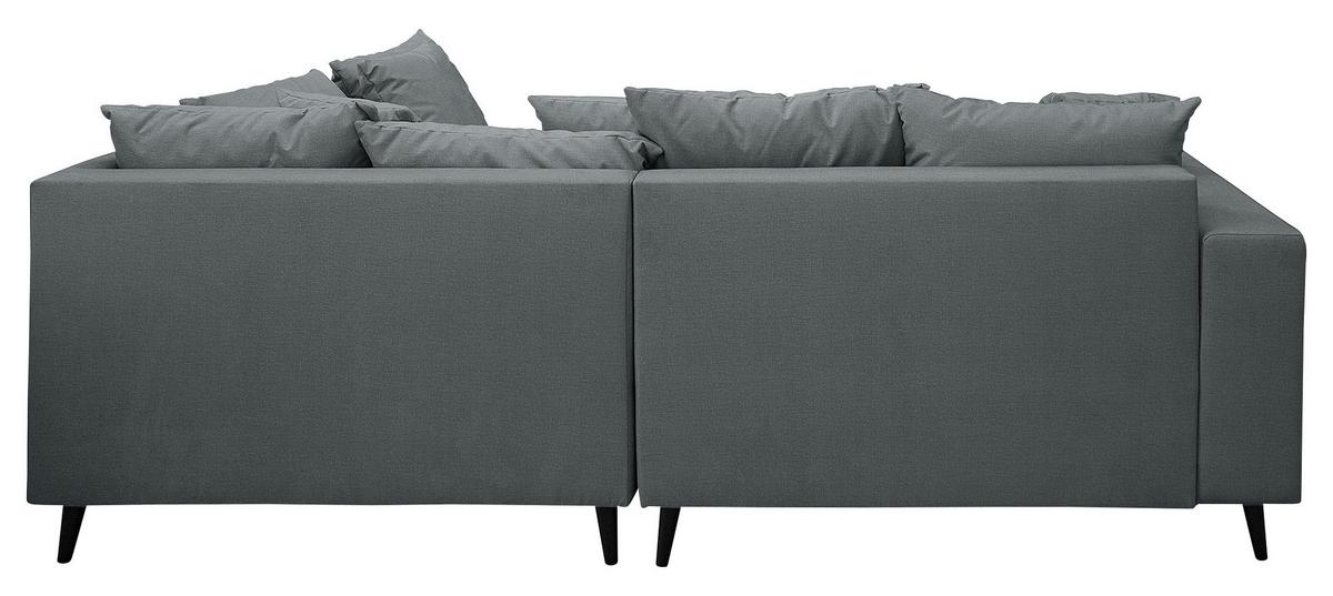 Ecksofa Pruno Dunkelgrau S: 247x174 Cm - Dunkelgrau/Schwarz, Design, Textil (247/174cm) - MID.YOU