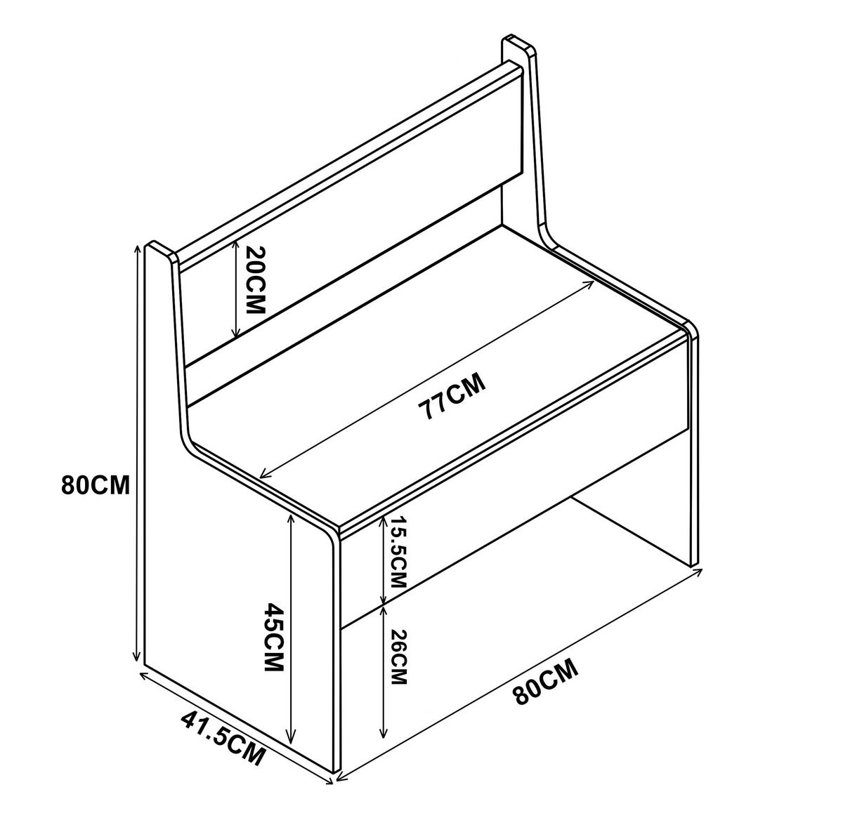 Sitzbank Esal Sonoma Eiche B: 80 Cm - Sonoma Eiche, MODERN, Holzwerkstoff (80/80/42cm) - MID.YOU