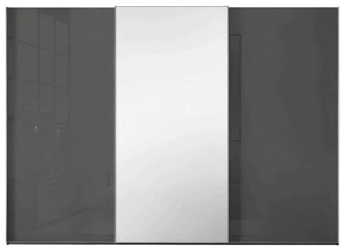 Šatní skříň LUMOS - barvy hliníku, Konvenční, kov/kompozitní dřevo (249/222/68cm) - Based