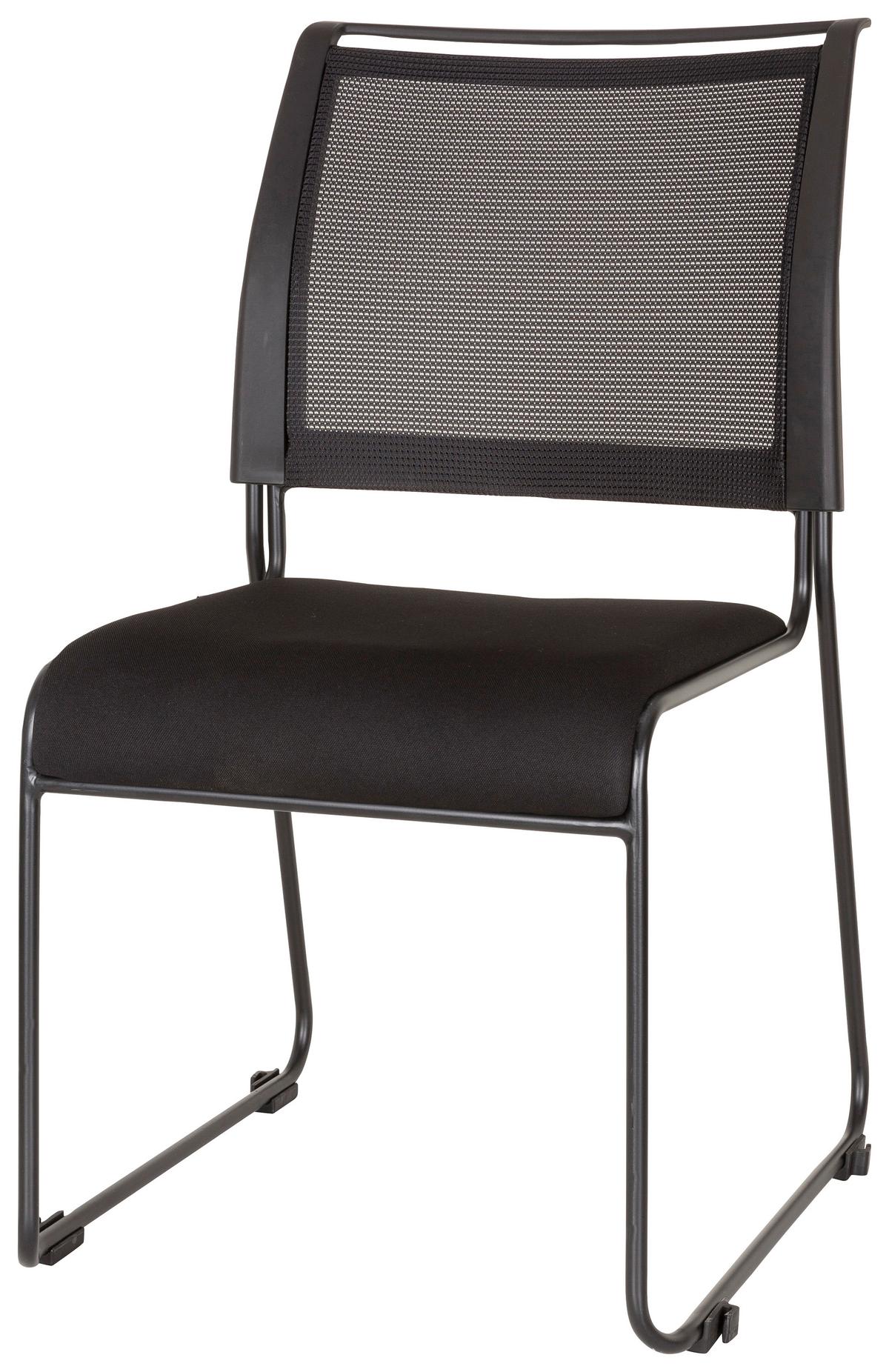 Besucherstuhl Padua V Schwarz - Schwarz, MODERN, Textil/Metall (48/87/61cm) - MID.YOU