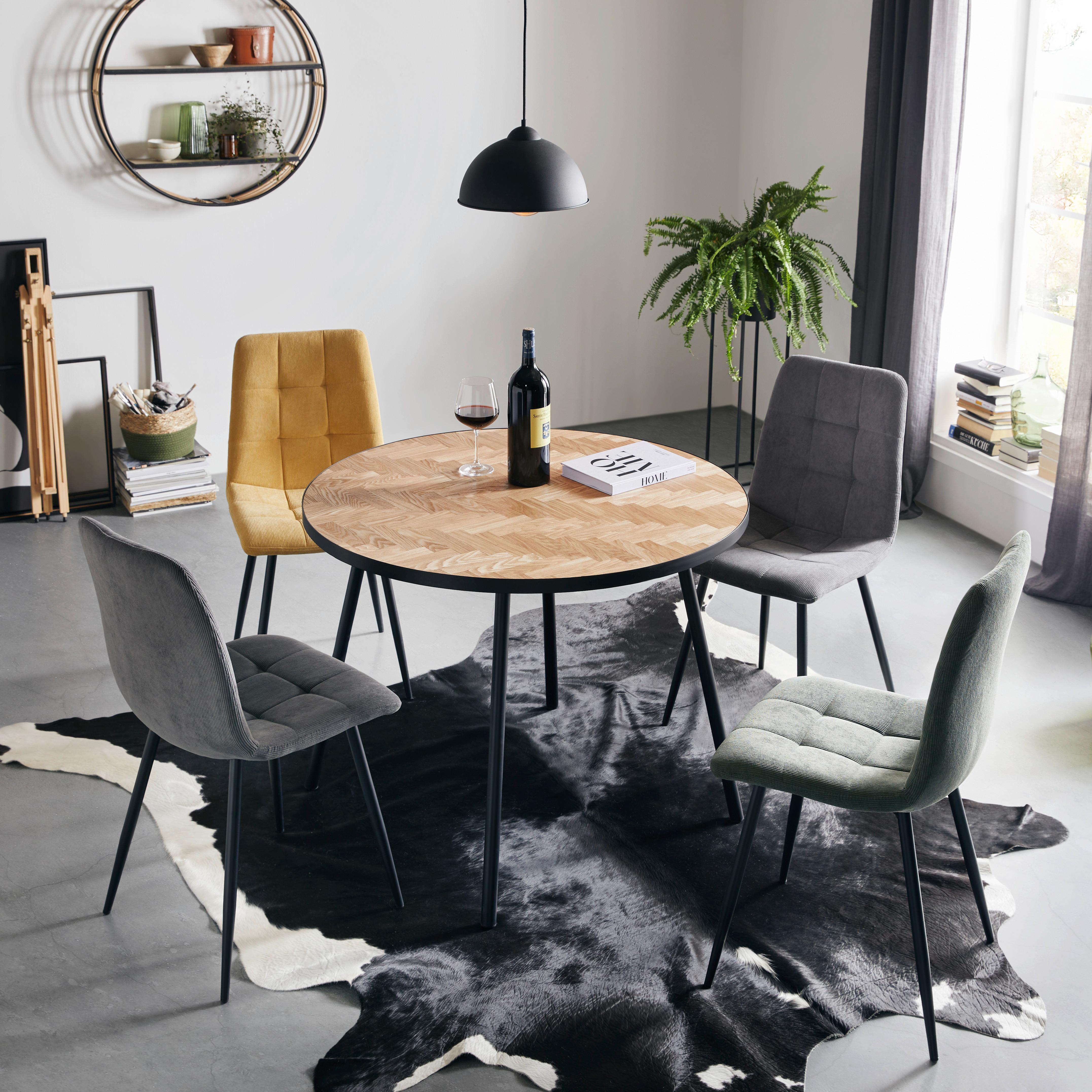 Jedálenský stôl BRANDON 100 - čierna/prírodná farba, Modern, kov/drevo (100/75cm) - Mömax