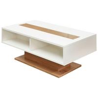 Couchtisch Fresno Schwarz /Weiß/Eiche Dekor L: 120cm - Schwarz/Eiche Artisan, Design, Glas/Holzwerkstoff (120/65/43cm) - Livetastic