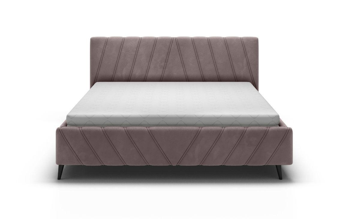Posteľ Melli s roštom a úložným priestorom 160x200cm - lila/čierna, Design, drevo/textil (160/200cm)