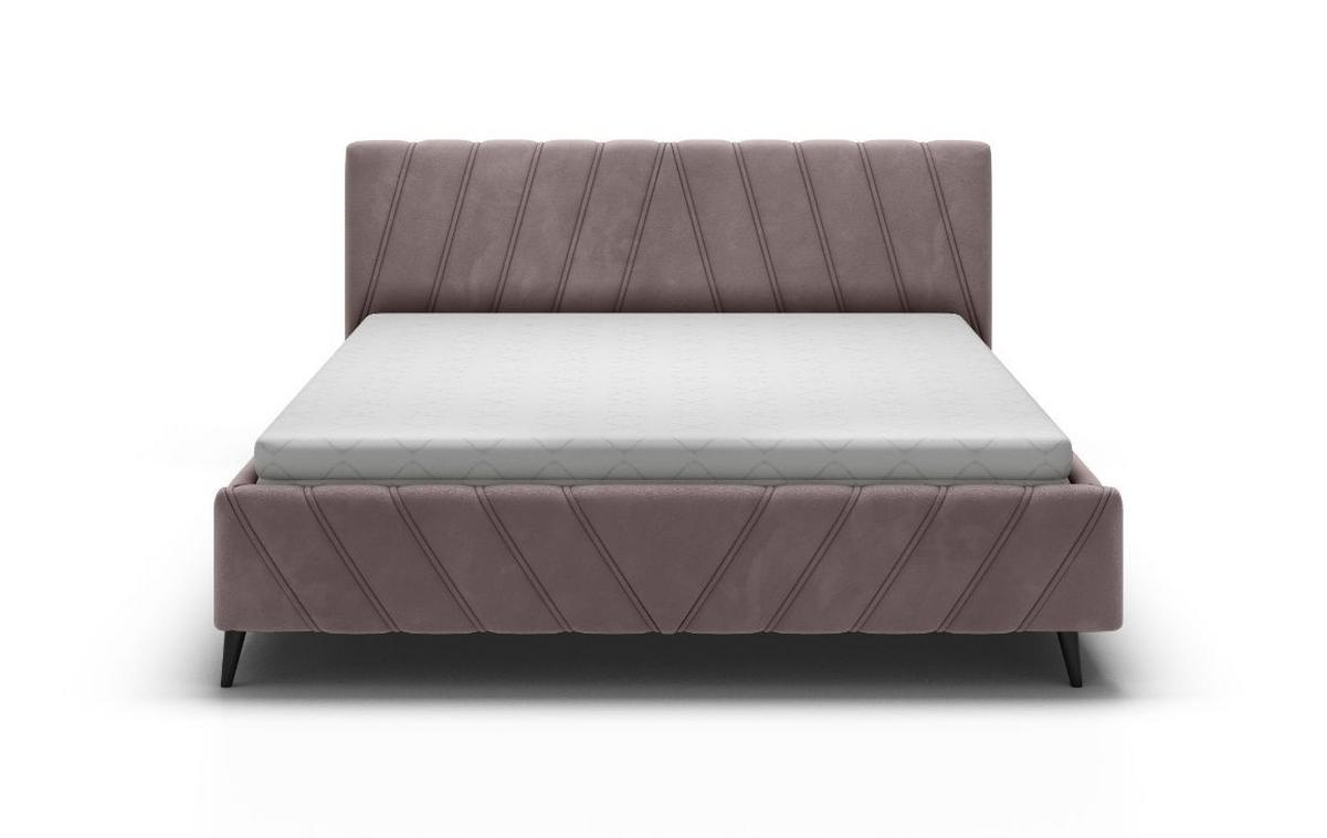 Čalúnená posteľ Melli s roštom 160x200cm - lila/čierna, Design, drevo/textil (160/200cm)