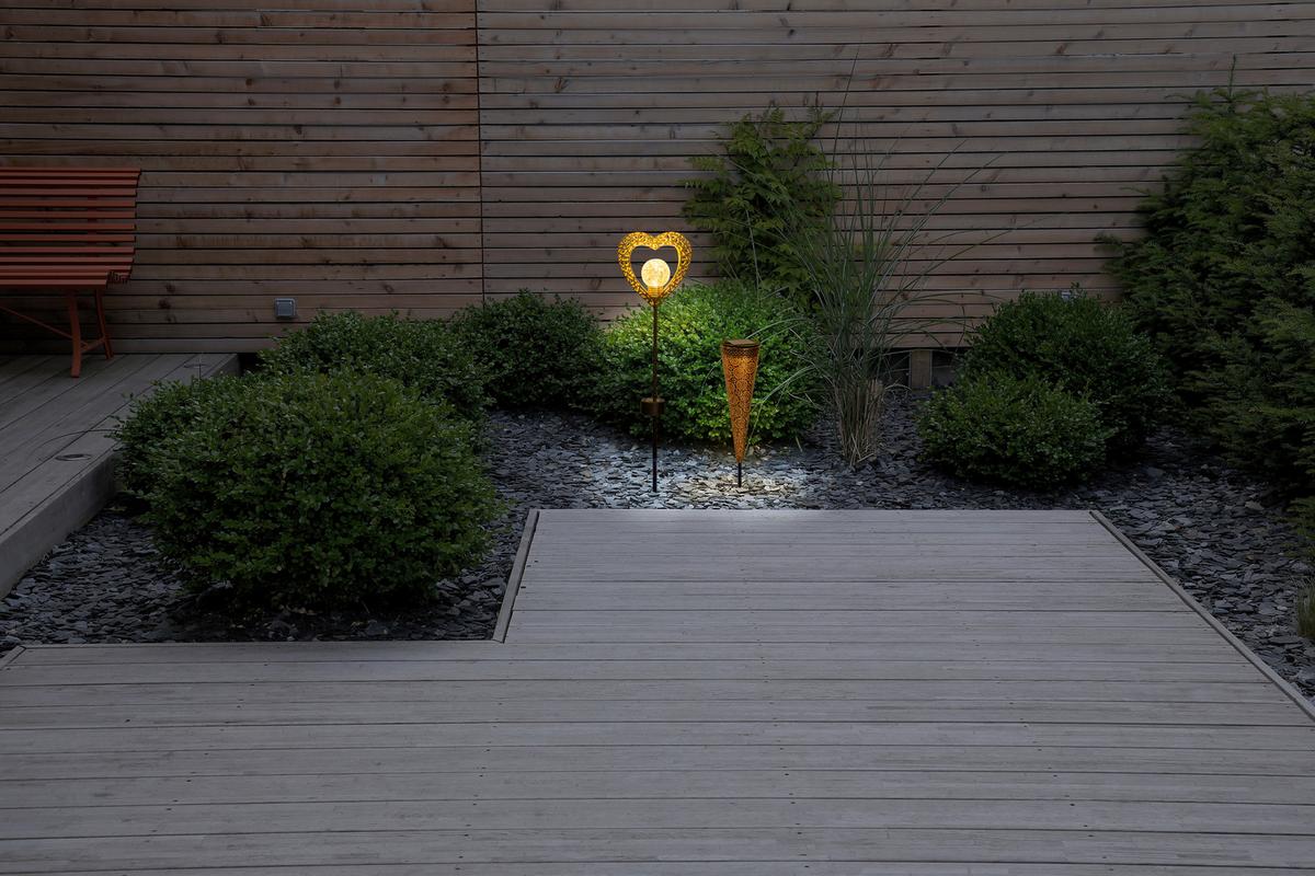 Solarleuchte 4137102 Paula - Schwarz/Braun, Basics, Kunststoff/Metall (8,5/8,5/40cm) - Näve