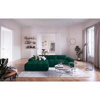 Ecksofa M. Relaxfunktion Orion Kopfstütze Klappbar Grün - Silberfarben/Grün, KONVENTIONELL, Textil (186/307cm) - Livetastic
