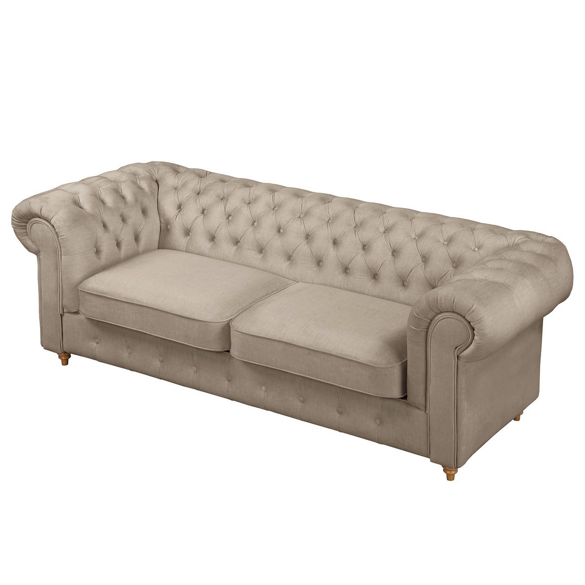 Schlafsofa Laura Taupe, B: 218cm - Taupe/Braun, Design, Textil (218/74/91cm) - P & B