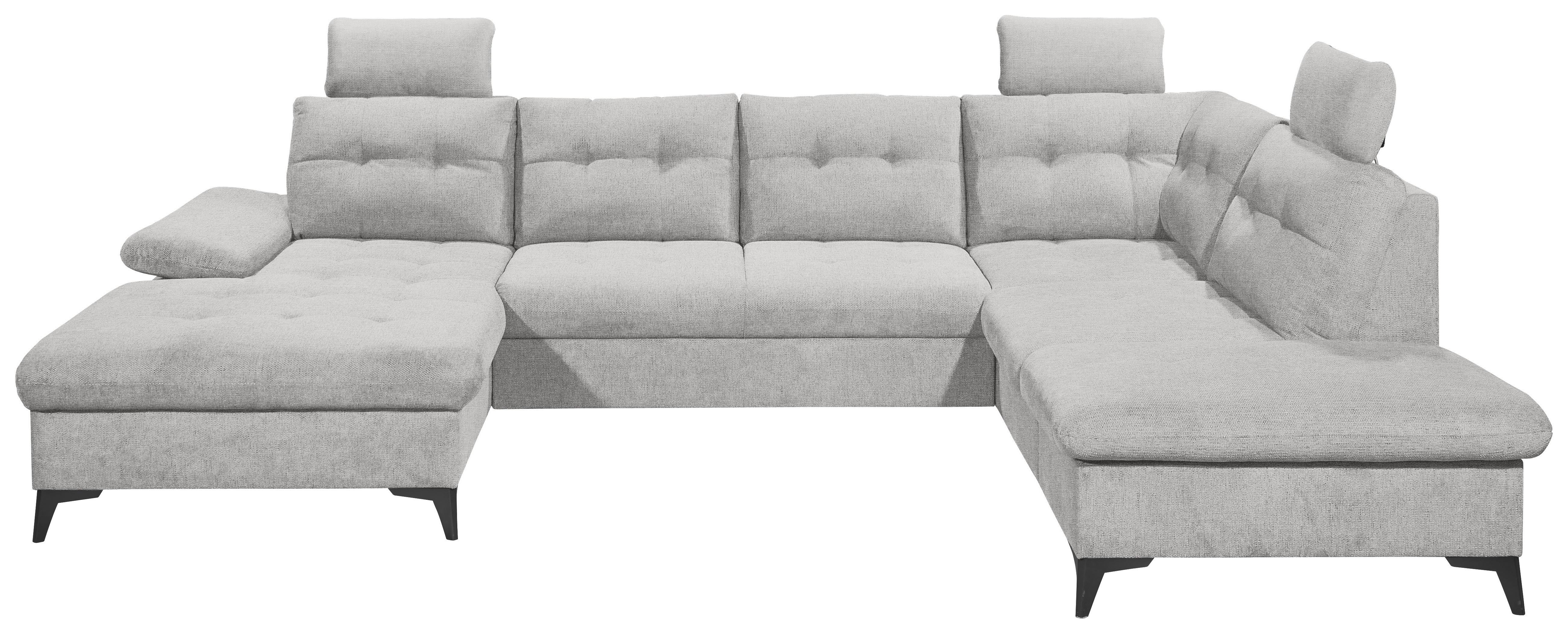 Wohnlandschaft Durban U Dunkelgrau U: 170/324/218 cm - Schwarz/Grau, KONVENTIONELL, Textil (170/324/218cm) - MID.YOU