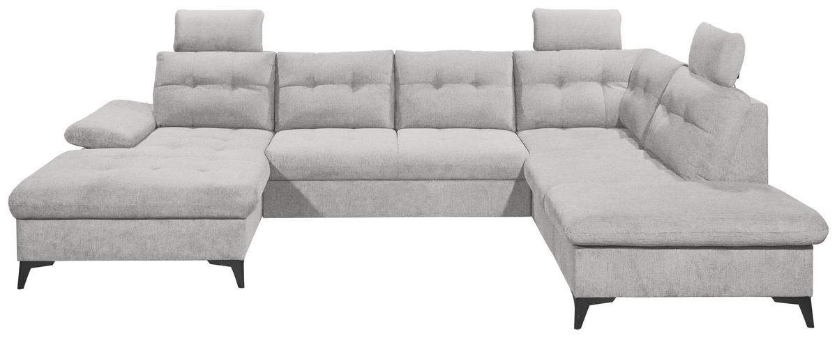 Wohnlandschaft Durban U Dunkelgrau U: 170/324/218 cm - Schwarz/Grau, KONVENTIONELL, Textil (170/324/218cm) - MID.YOU