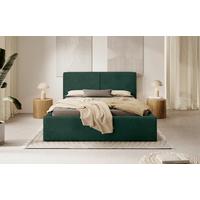 Polsterbett Mit Bettkasten Inez Dunkelgrün 180x200 Cm - Dunkelgrün/Schwarz, MODERN, Holz/Holzwerkstoff (180/200cm) - MID.YOU