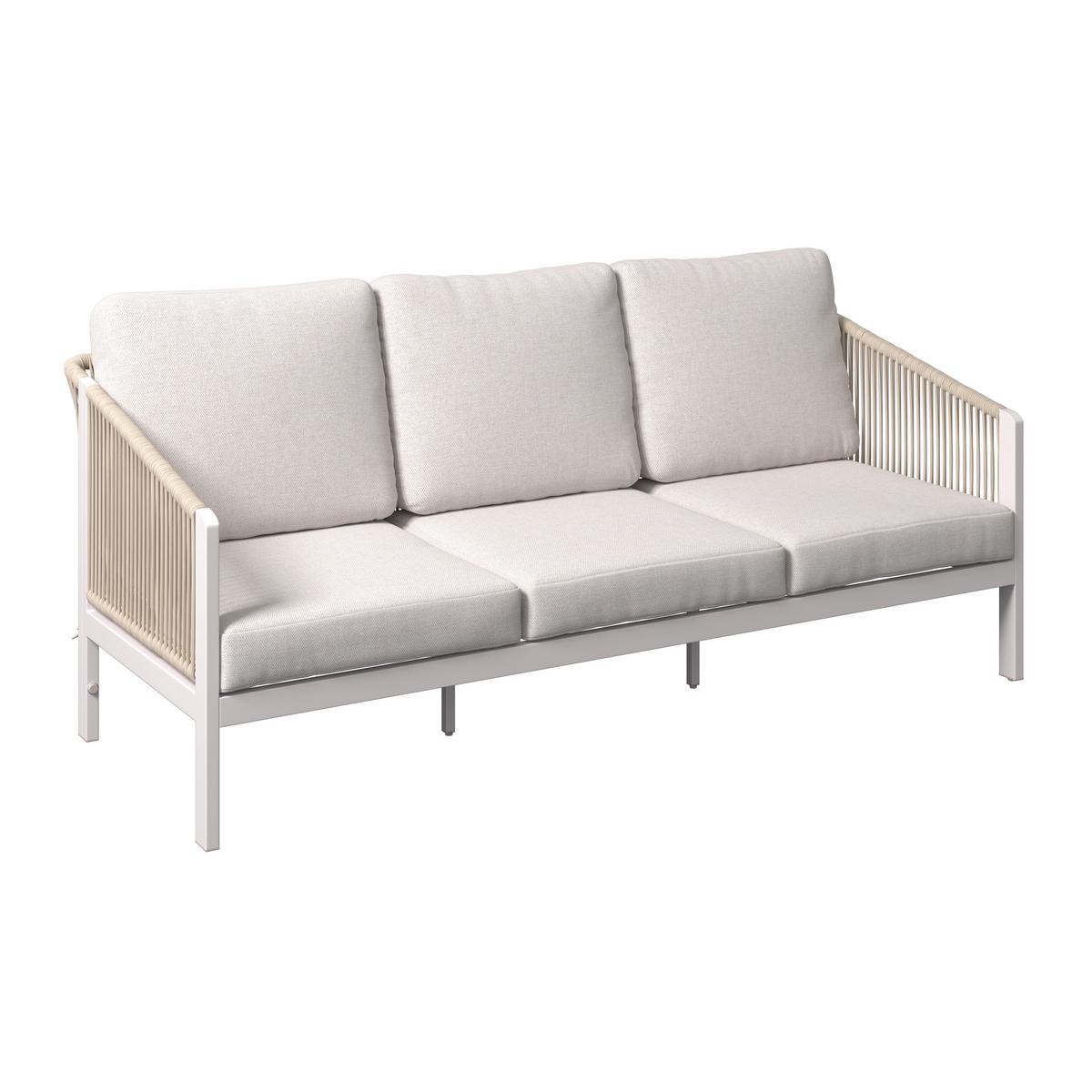Loungesofa Palma - Beige/Hellgrau, MODERN, Kunststoff/Textil (182/67/80cm) - Beldano