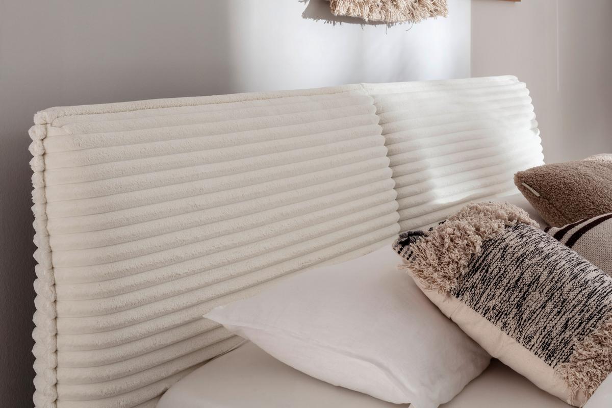 Polsterbett Matera Creme 160x200cm - Creme/Schwarz, Trend, Textil (160/200cm) - MID.YOU