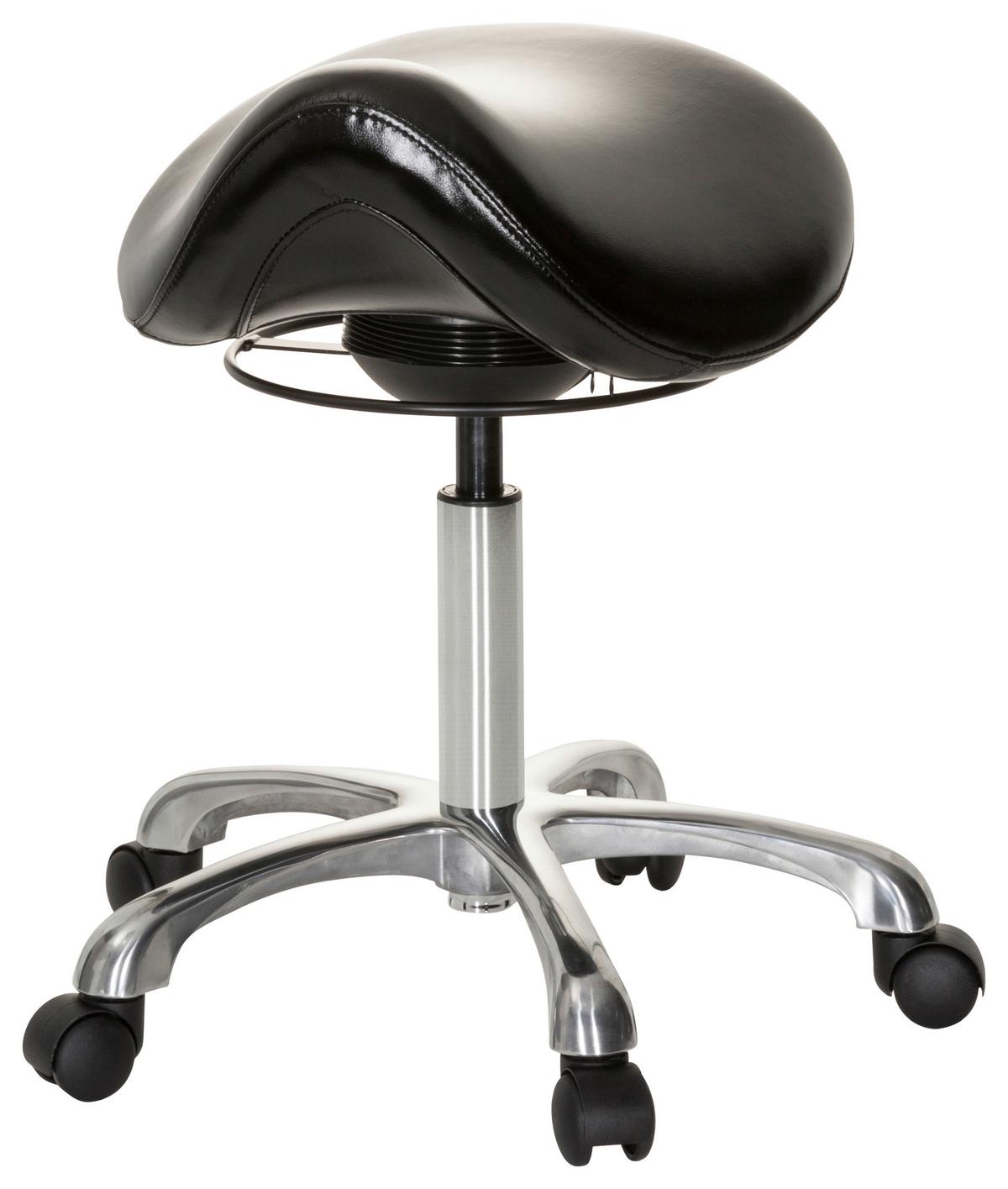 Bürohocker Ortho Sit Schwarz Bis 110 Kg - Silberfarben/Schwarz, Basics, Kunststoff/Textil (56/54/56cm) - MID.YOU