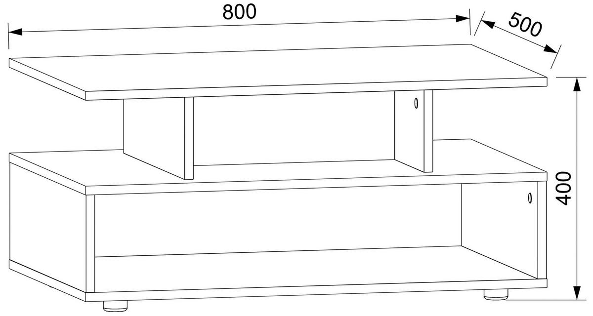 Couchtisch Esila Anthrazit L: 80 Cm - Anthrazit/Schwarz, Design, Holzwerkstoff/Kunststoff (80/50/40cm) - MID.YOU