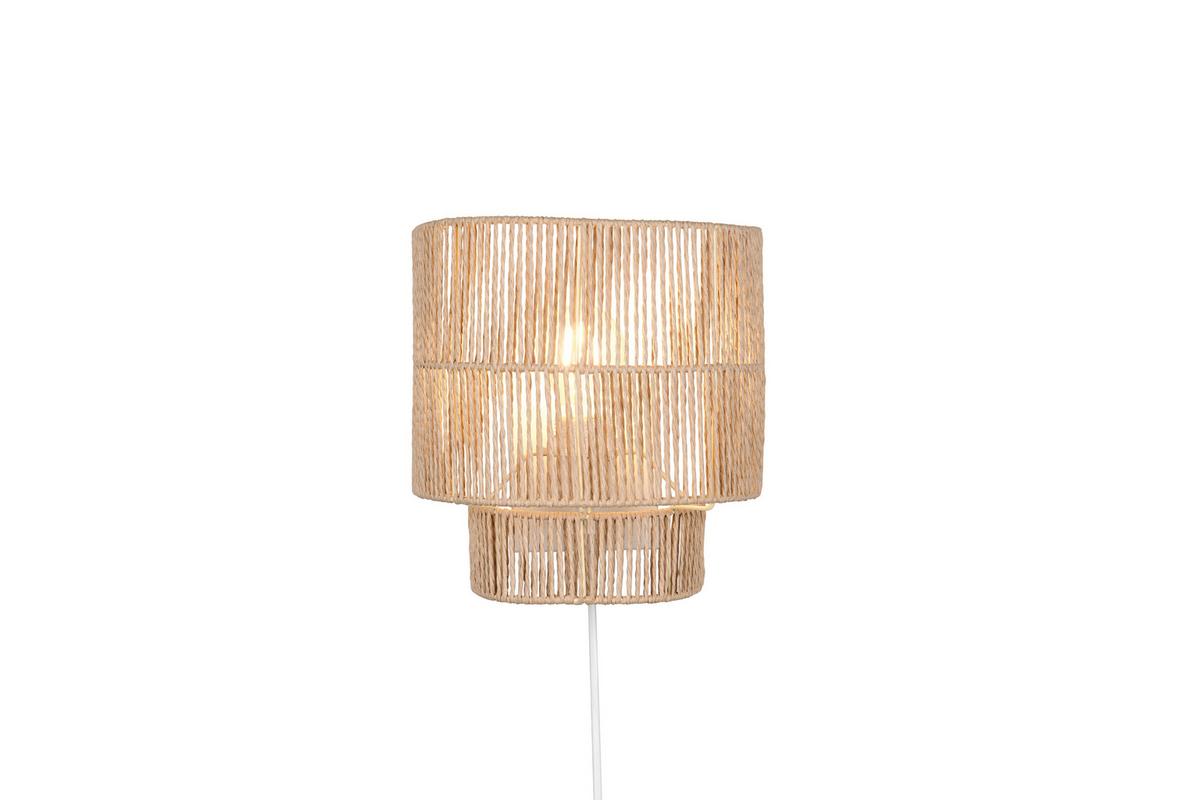 Wandleuchte Satna Braun Weiß B: 24,5 Cm - Braun/Weiß, Natur, Papier (24,5/24,5/14cm)