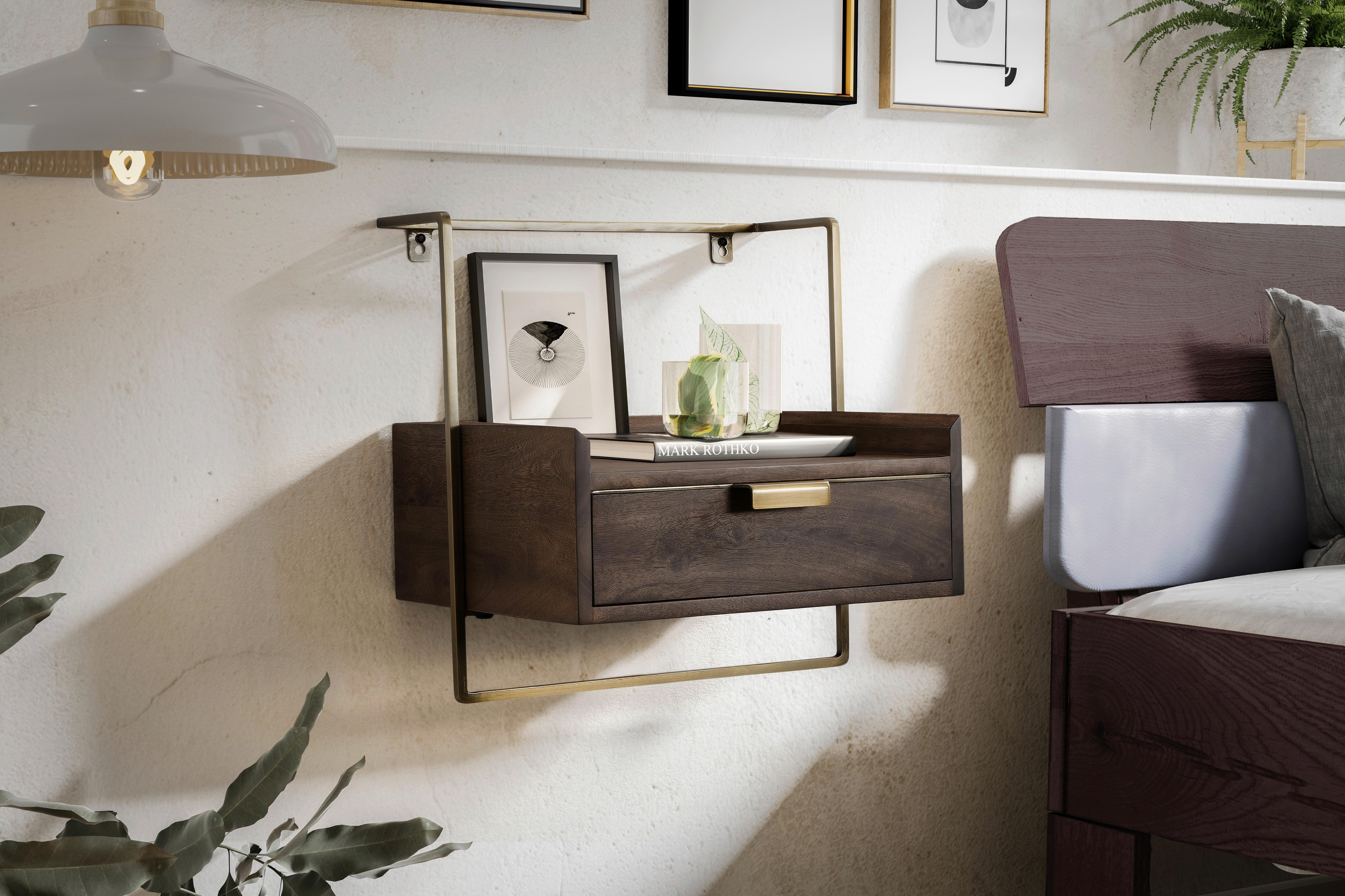 Nachttisch Dunkelbraun B: 44 cm - Dunkelbraun, Design, Holz (44/45/35cm) - MID.YOU