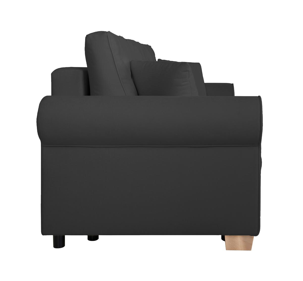 Schlafsofa Arles, Anthrazit 99 B: 240 Cm - Anthrazit/Buchefarben, Design, Textil (240/94/98cm) - MID.YOU