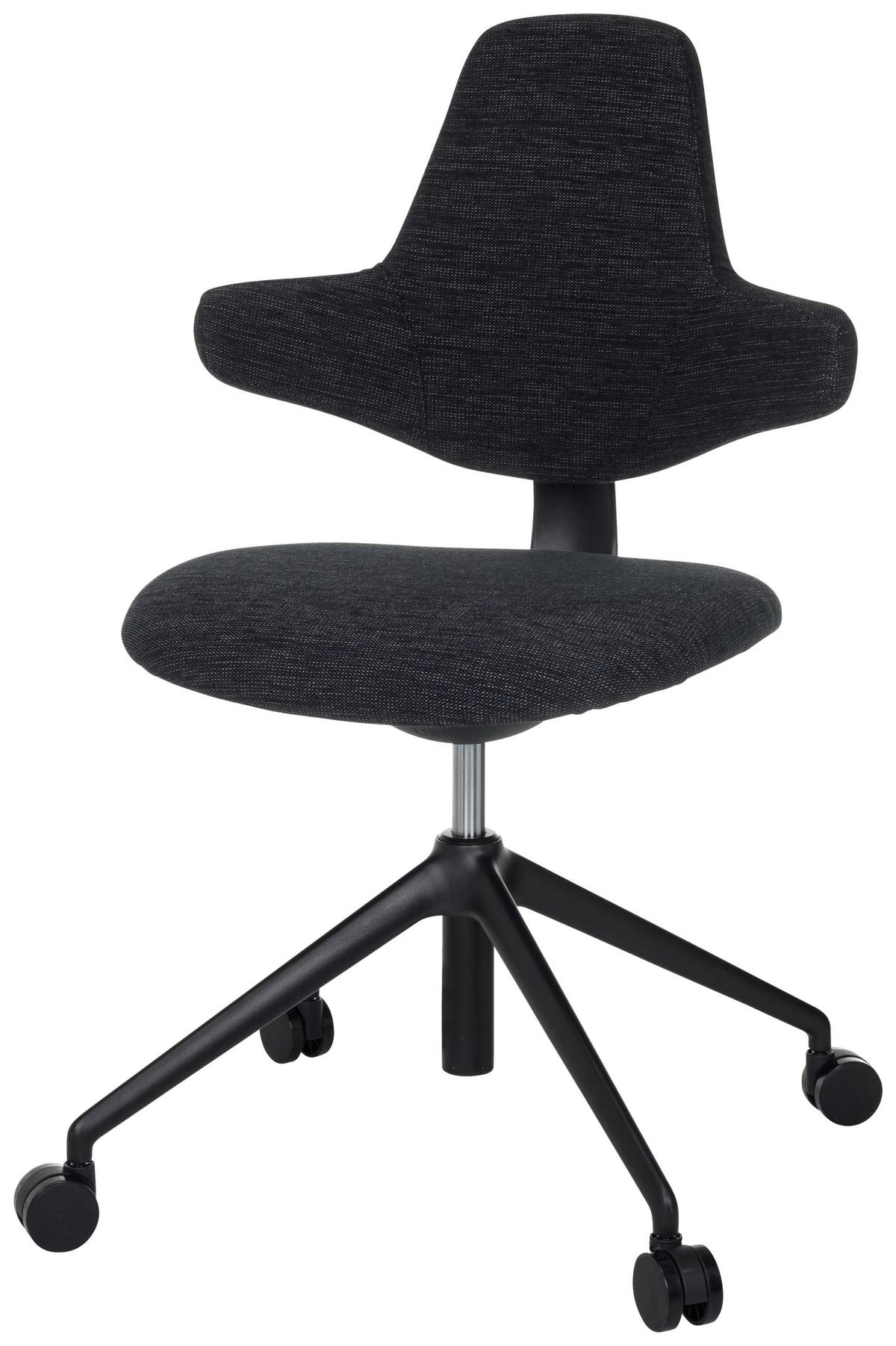 Drehstuhl Paliano Schwarz B: 58 cm - Schwarz, MODERN, Kunststoff/Textil (58/87 - 97/57cm) - MID.YOU