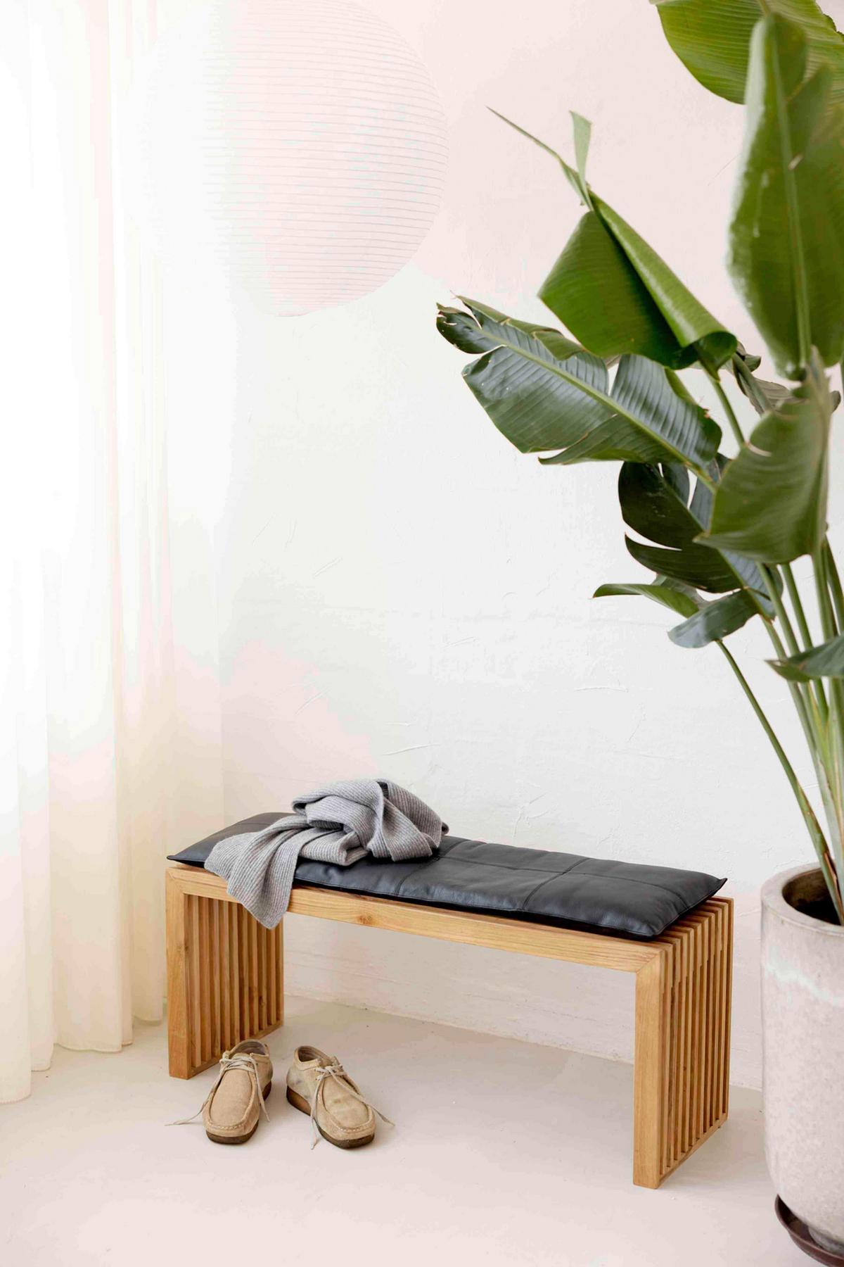 Sitzbank Teakfarben Rib BHT: 104x43x35 cm - Teakfarben, KONVENTIONELL, Holz (104/43/35cm) - MID.YOU